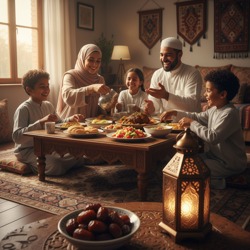 Familia en Iftar